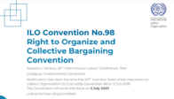 ILO Convention No. 98: Right to Organise and Collective Bargaining Convention